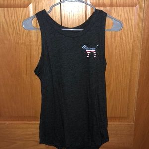 PINK VICTORIA’s SECRET dark gray AMERICAN tank top